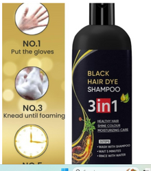3 in 1 Black hair dye Natural shampoo ( Pack Of 4 ) image 3
