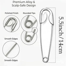 Oversized Stainless Steel Safety Pin Hair Clip image 2
